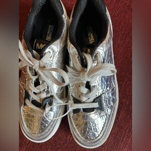 Michael Kors Kids Metallic Silver Sneakers
